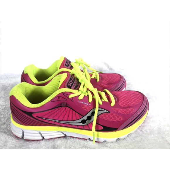 SAUCONY Girls Shoes Natural Series Pink Yellow Sneakers Size 4 1/2 - Picture 7 of 9